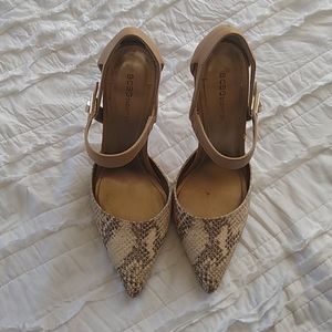 Tan Snakeskin Heels
